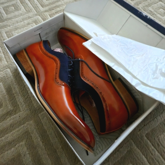 Gino Vitale Mens Shoe-lace Leather Dress Shoes - Picture 1 of 5
